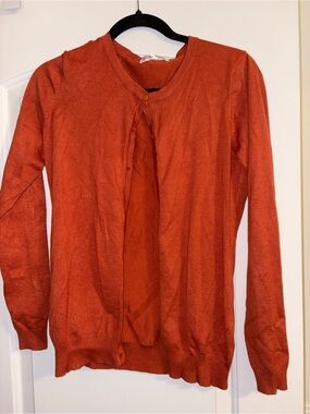 Women’s Down East Lightweight Crew Cardigan Sweater - Rust